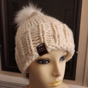 Beata's Creations Cream Knit Beanie